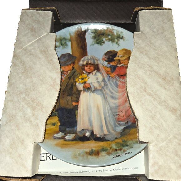 1985 "Here Comes The Bride" Edwin M. Knowles China Collector's Plate W/COA Vtg - Picture 1 of 4